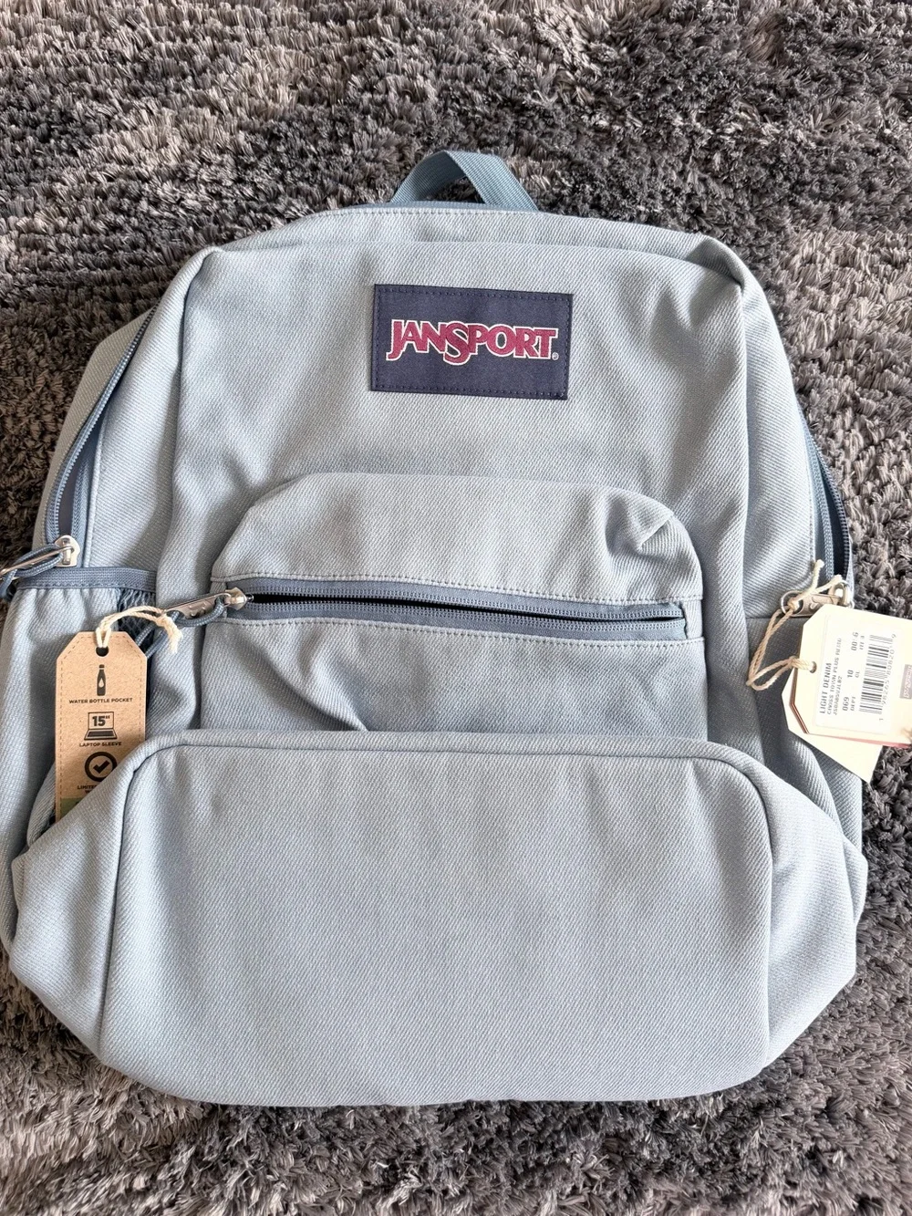 Jansport Light Gray Everyday Backpack in Pale Blue-Gray
